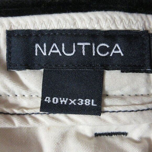 NAUTICA Classic Fit Pleated Front Corduroy Pants Mens Size 40x38 TALL Black NWT - Picture 6 of 11